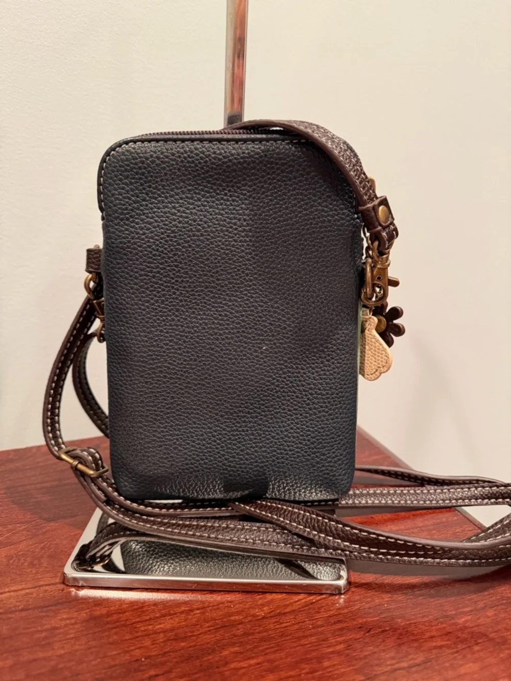Chala Green Crossbody Bag with Blue Whale Tail Accent - Picture 3 of 7